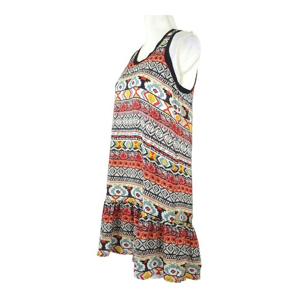 Tolani Mini Dress Tunic Top Womens Size M Sleeveless Floral Boho Sleeveless Silk - Picture 3 of 9
